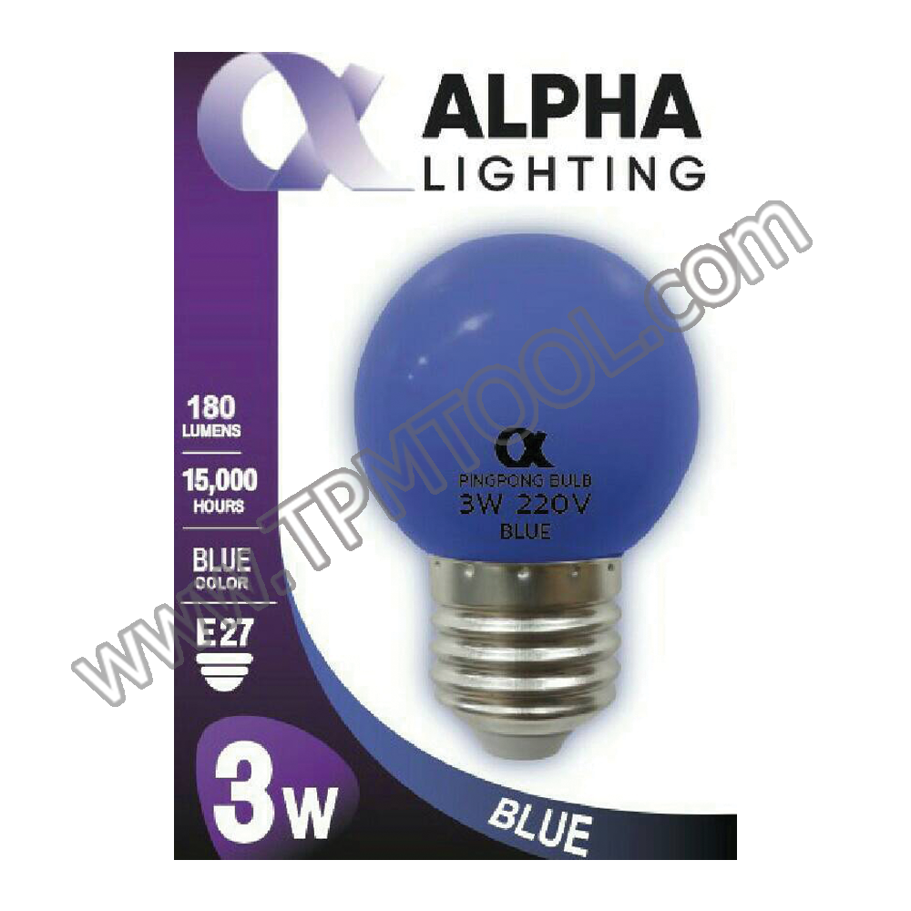 ALPHA-ALPA01-07 หลอดปิงปอง 3W สีน้ำเงิน