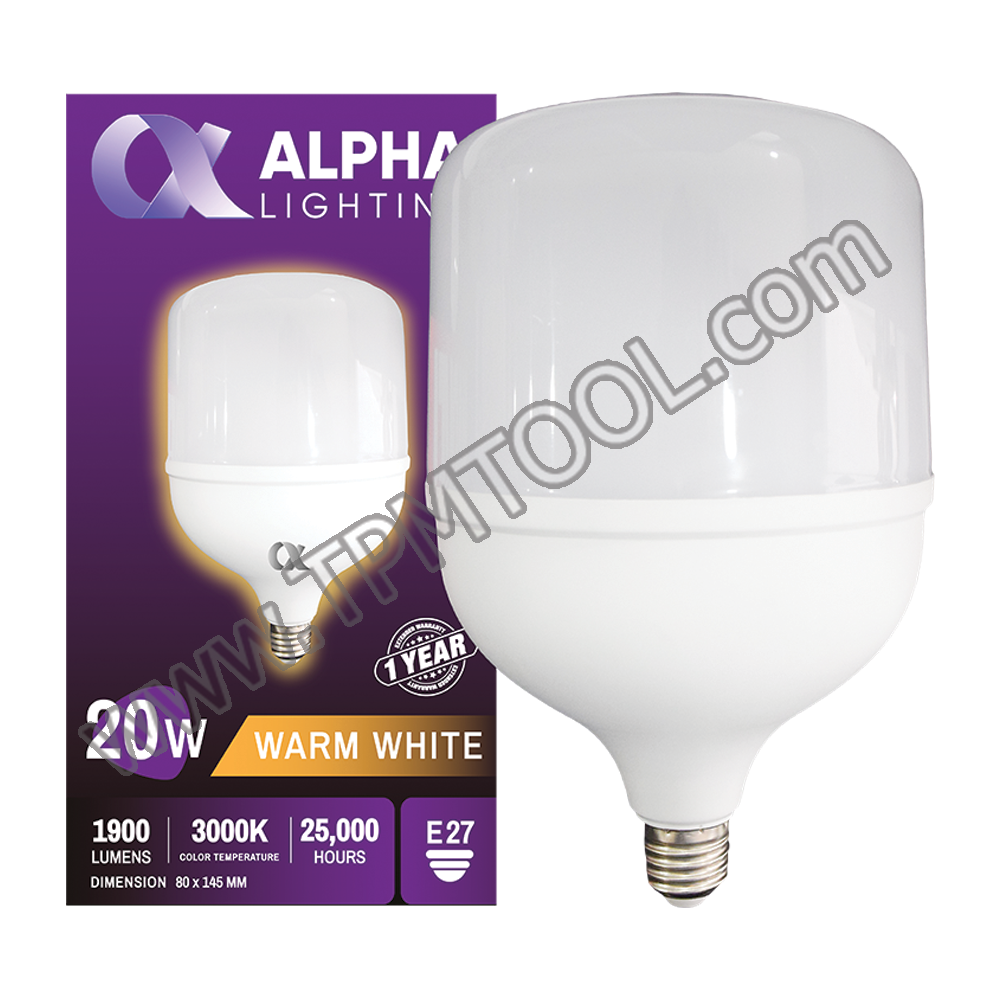 ALPHA-ALPA03D-20 หลอด T-BULB Daylight 20W