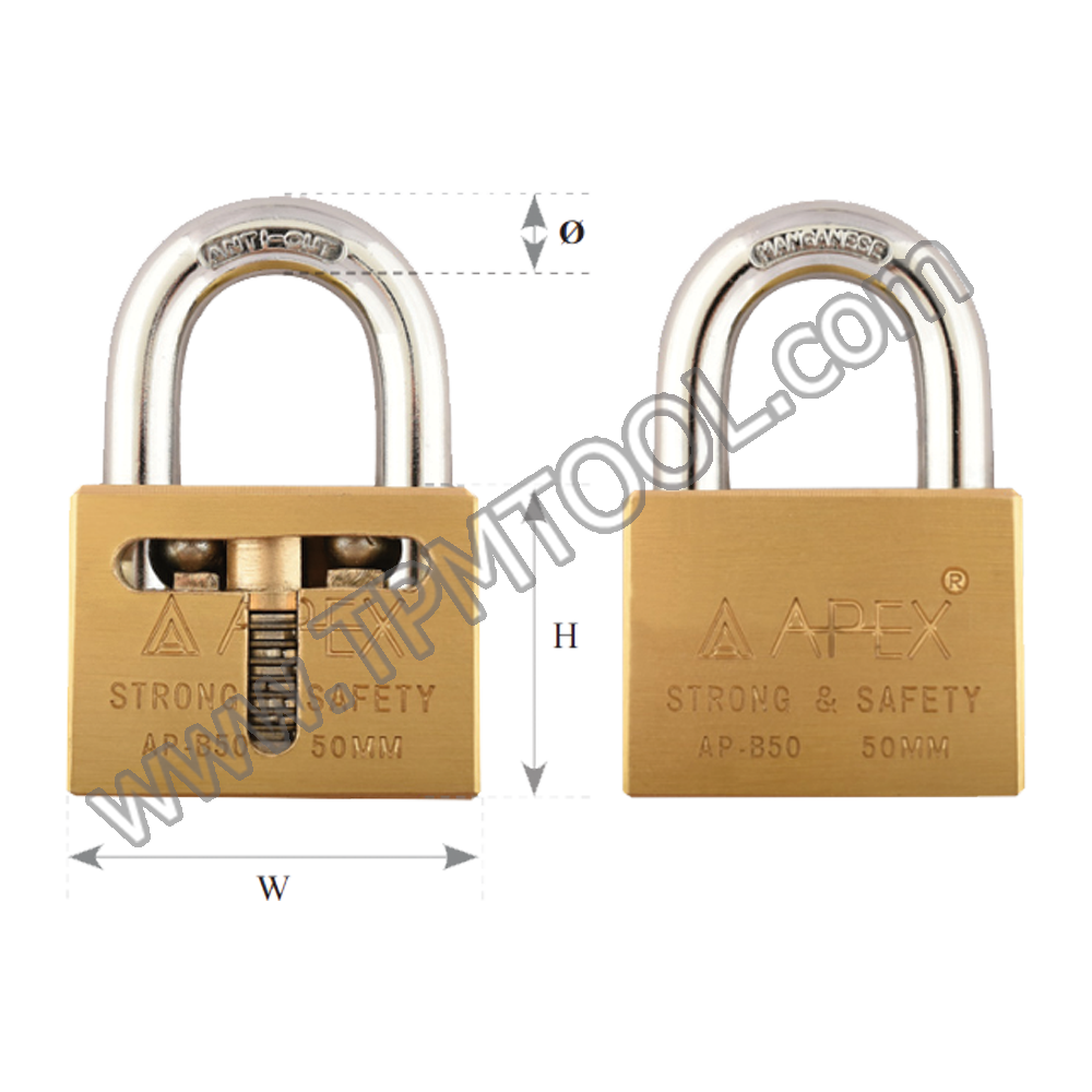 APEX-APXD02-B40 กุญแจคล้องทองเหลือง 40mm