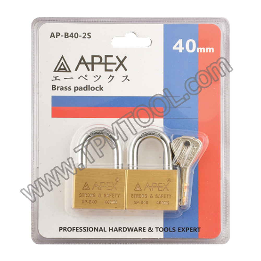 APEX-APXD04-B40-2S ชุดกุญแจคล้องทองเหลืองคีย์อะไลท์ 40mm