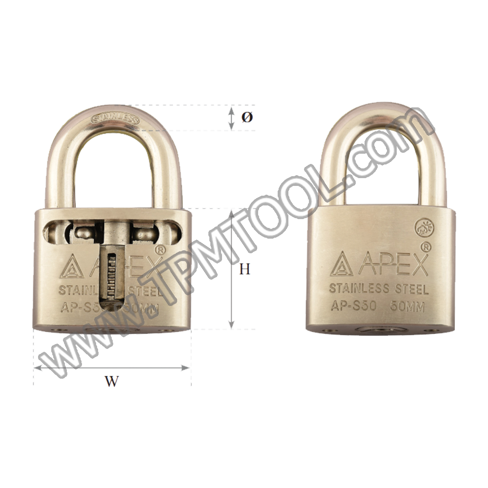 APEX-APXD07-S40 กุญแจคล้องสแตนเลส 40mm