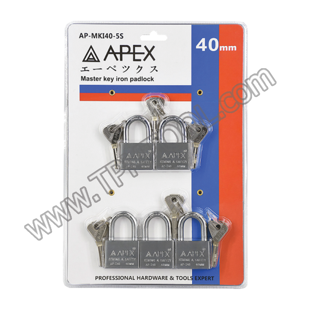 APEX-APXD10-MKI50-5S กุญแจคล้องเหล็กมาสเตอร์คีย์ 50mm 5ตัว