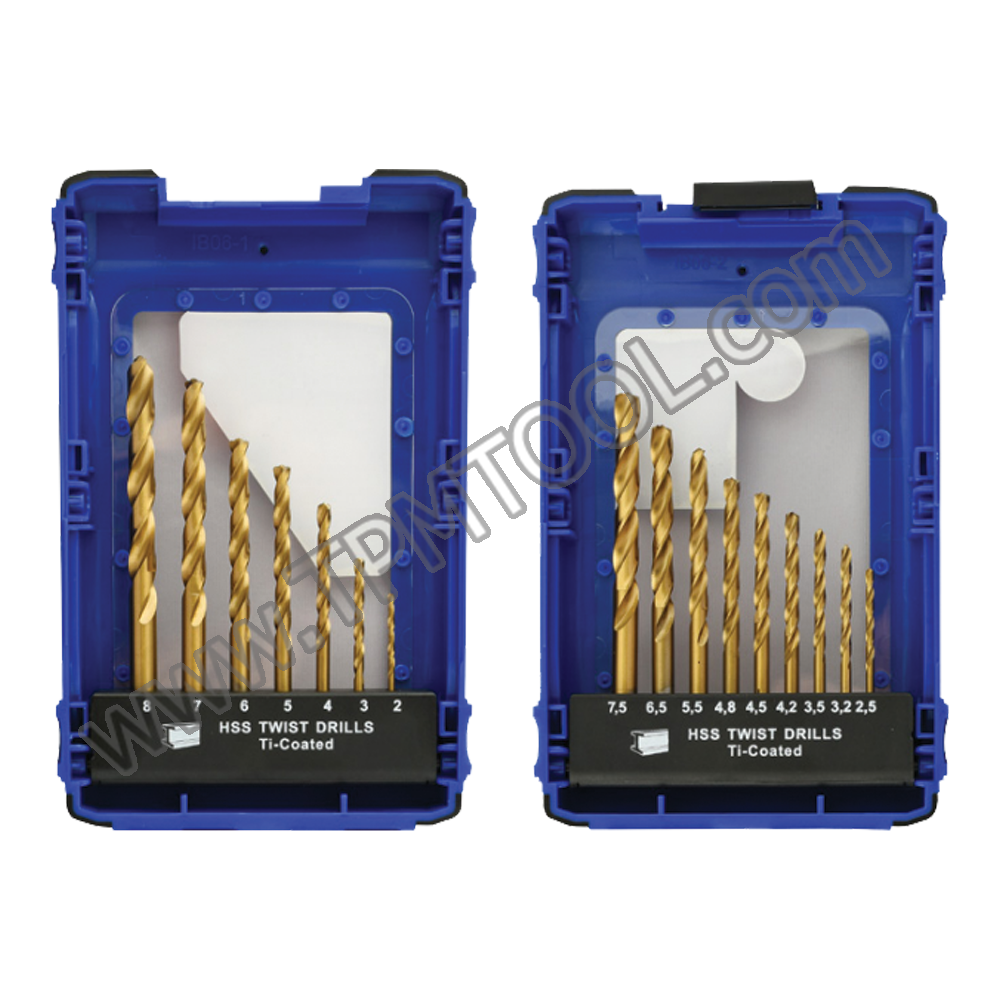 APEX-APXA08S-02 ชุดดอกสว่านเจาะเหล็ก HSS สีทอง ลับปากพิเศษ 16 ตัวชุด