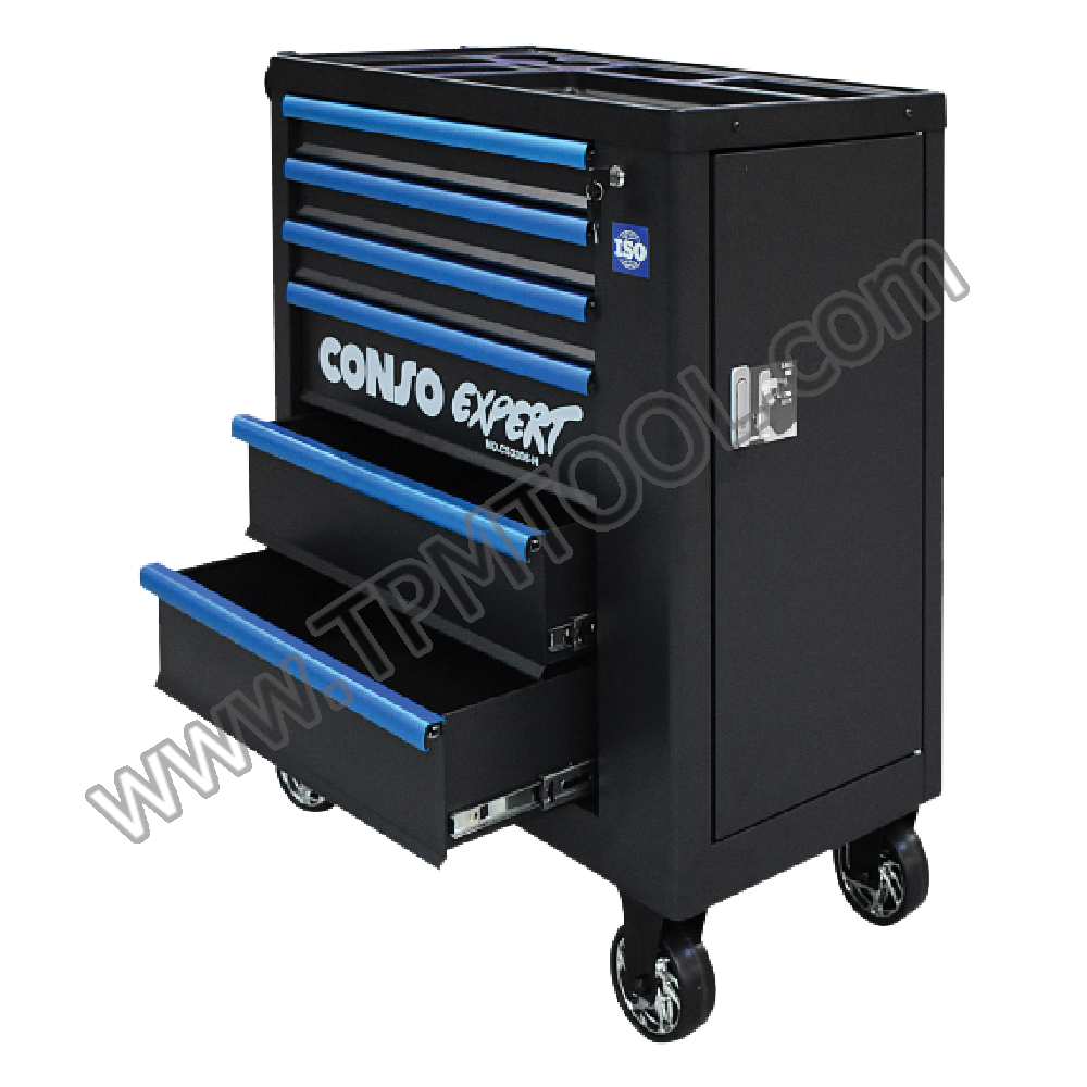 Conso-CNSH10-02 ตู้เครื่องมือ6ลิ้นชัก สีน้ำเงินดำ 76x46x86cm