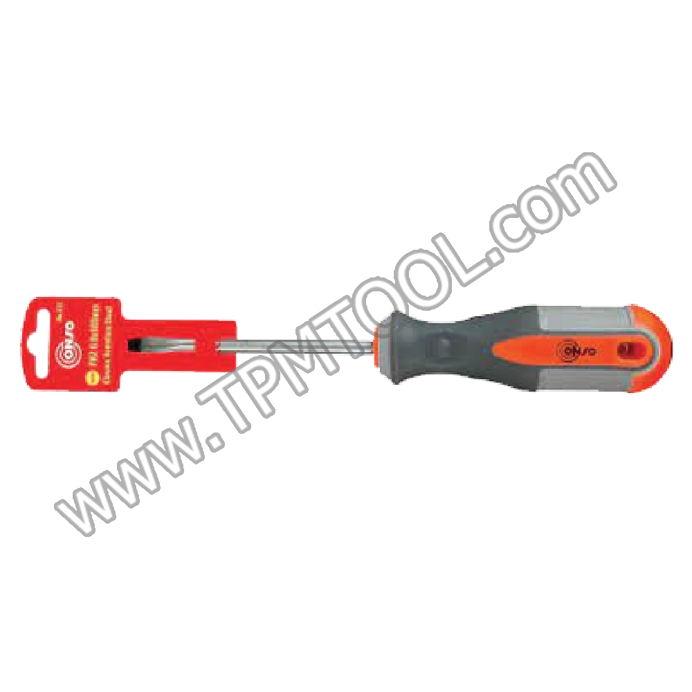 Conso-CNSI03-01 ไขควงด้ามส้มเทา NO.372 ปากแบน 3.0x75mm