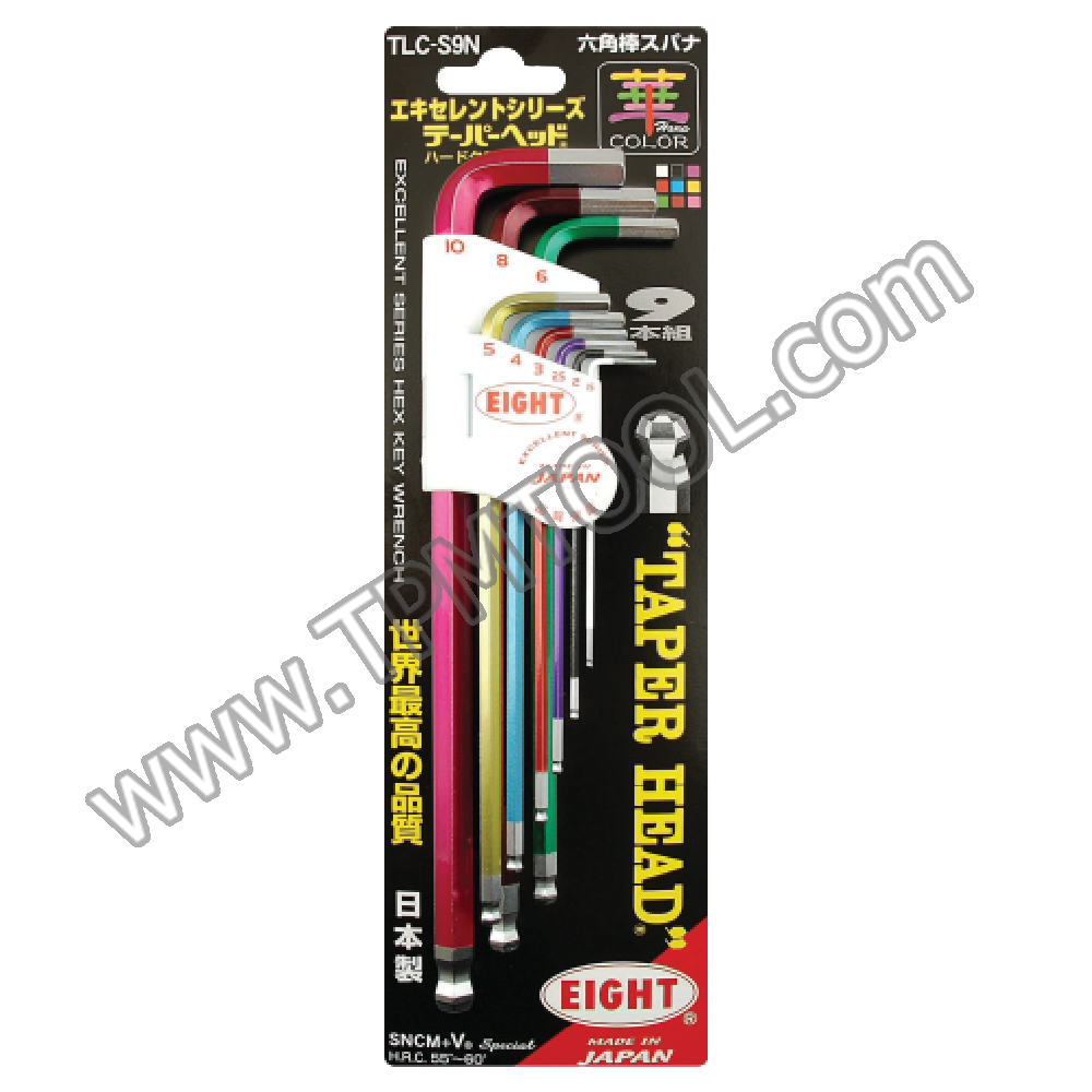 Eight-EGHB11-015 ประแจหัวบอลเตเปอร์ ยาว แบบชุบสี 1.5mm