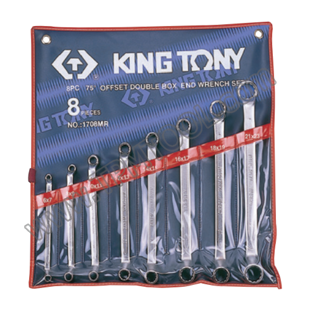 Kingtony-KGTE07S-08 ประแจแหวน คอ 75 องศา 8ตัว/ชุด