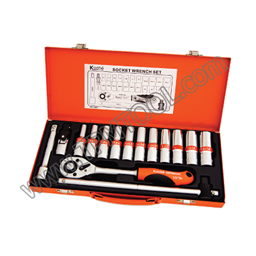 Koche-KOCC10-16 บล็อกชุดรุ่นลูกบล็อกยาว 16 ตัว/ชุด 1/2" 6 เหลี่ยม/12 เหลี่ยม