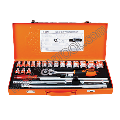 Koche-KOCC10-25B บล็อกชุดพร้อมไขควง 25 ตัว/ชุด 1/2" 6 เหลี่ยม/12 เหลี่ยม (หุน)