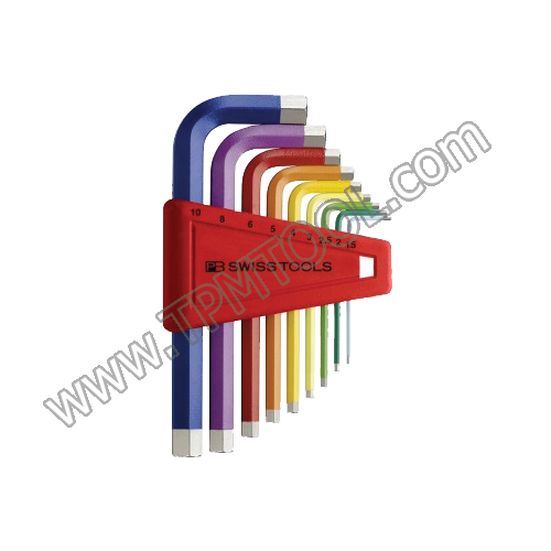 PB-PBSC01-210H10RB ชุดประแจหกเหลี่ยมสีรุ้ง หัวตัดสั้น 9ตัว/ชุด 1.5-10