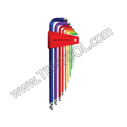 PB-PBSC01-212LH10RB ชุดประแจหกเหลี่ยมสีรุ้ง หัวบอลยาว 9ตัว/ชุด 1.5-10mm