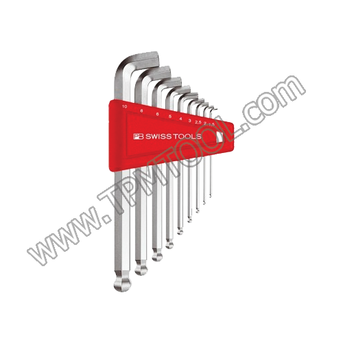 PB-PBSC01-2212H10 ชุดประแจหกเหลี่ยม หัวบอลคอสั้น 9ตัว/ชุด 1.5-10mm