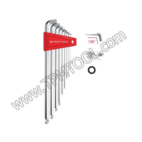 PB-PBSC01-2212LH10 ชุดประแจหกเหลี่ยม หัวบอลยาวคอสั้น 9ตัว/ชุด 1.5-10mm