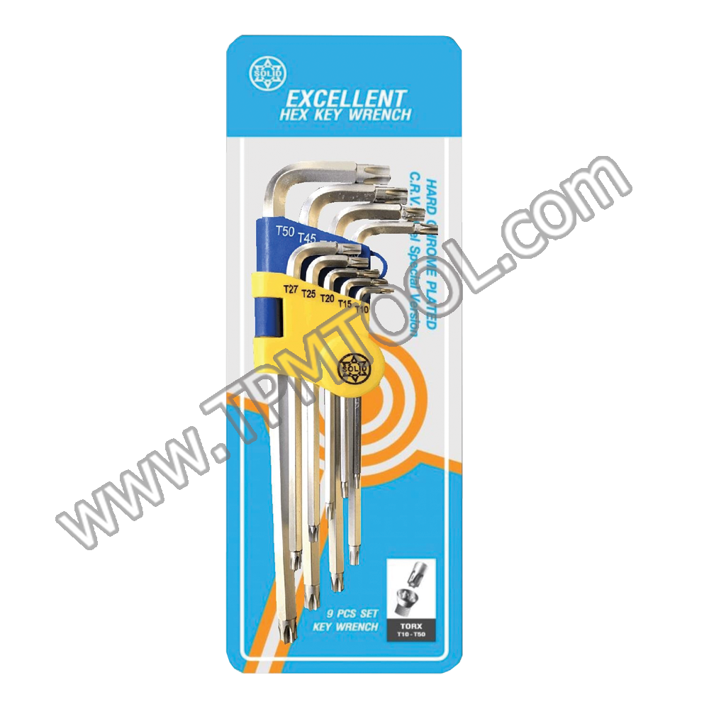 Solid-SLDD03-R09T กุญแจหกเหลี่ยม หัวท๊อก 9 ตัว/ชุด