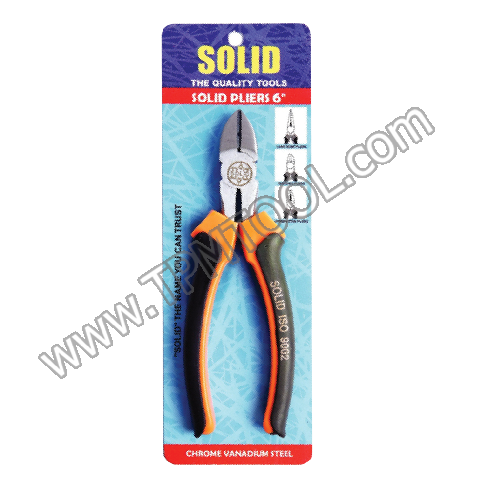 Solid-SLDE04-06 คีมตัดสาย มีรู ด้ามหนา 6"