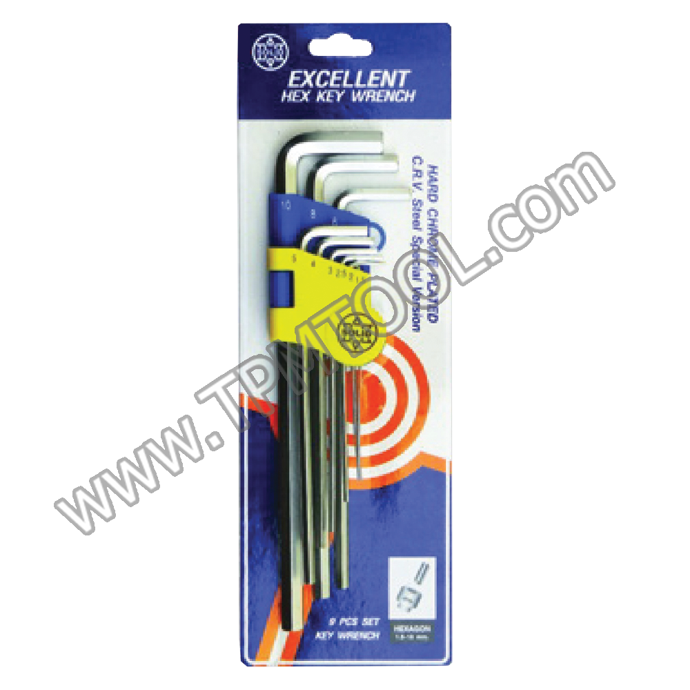 Solid-SLDD02-R09I กุญแจหกเหลี่ยม แบบหุล 9 ตัว/ชุด